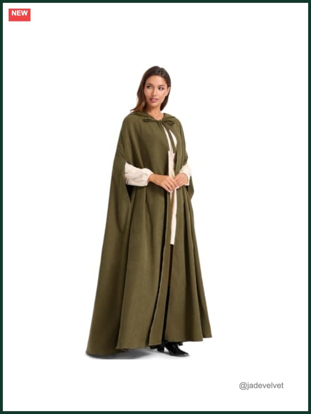 Medieval Hooded Cloak Renaissance Cape with Arm Holes Polyester